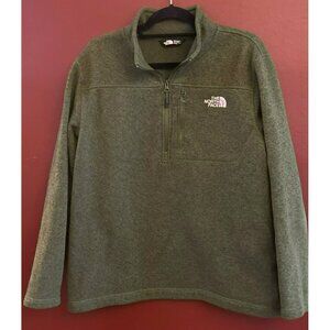 The North Face Men's Green 1/4 Zip Fleece Pullover Jacket XL Fall Pullover EUC
